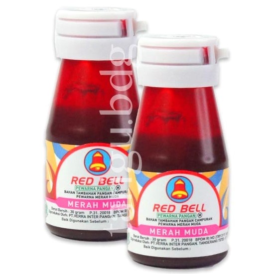 

Red Bell Pewarna Pangan Merah Muda 30gr RedBell Pewarna Makanan 30ml