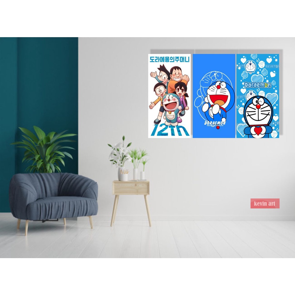 Hiasan Dinding Walldecor Karakter Serba Serbi Doraemon Koleksi Unik Lucu Minimalis 1 set isi 3 pcs