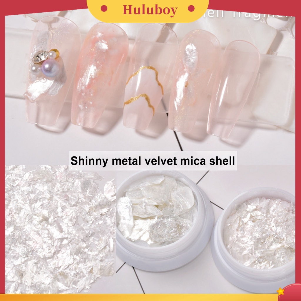 Huluboy Huluboy♡ 1 Kotak Stiker Kuku Sequin Glitter Holografik Tidak Pudar Untuk Manicure Wanita