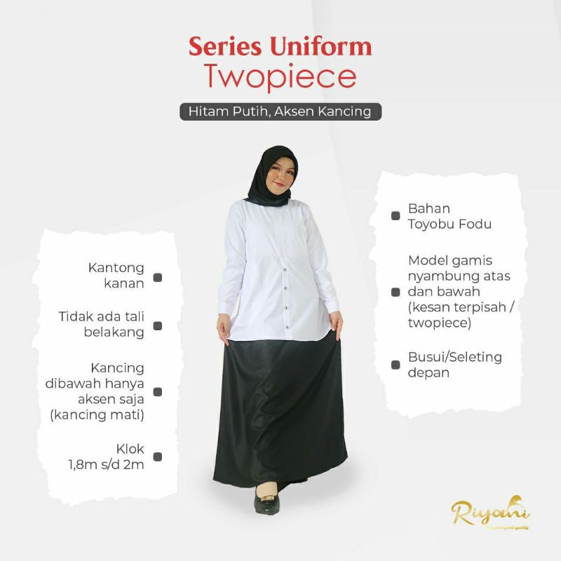 Gamis Kerja Hitput Two Piece by Riyani Group