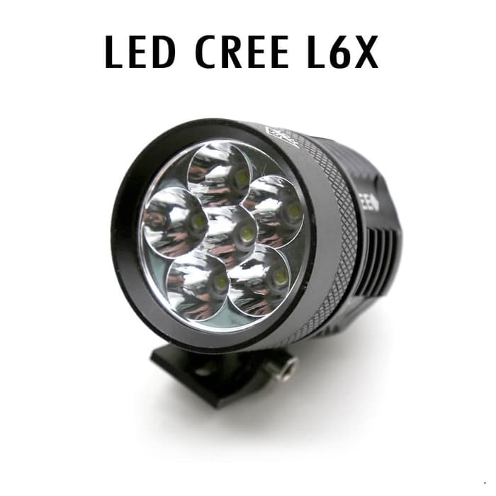 Lampu Tembak LED Cree L6X 1 Warna 6 Mata 3 Mode 60W Motor Mobil