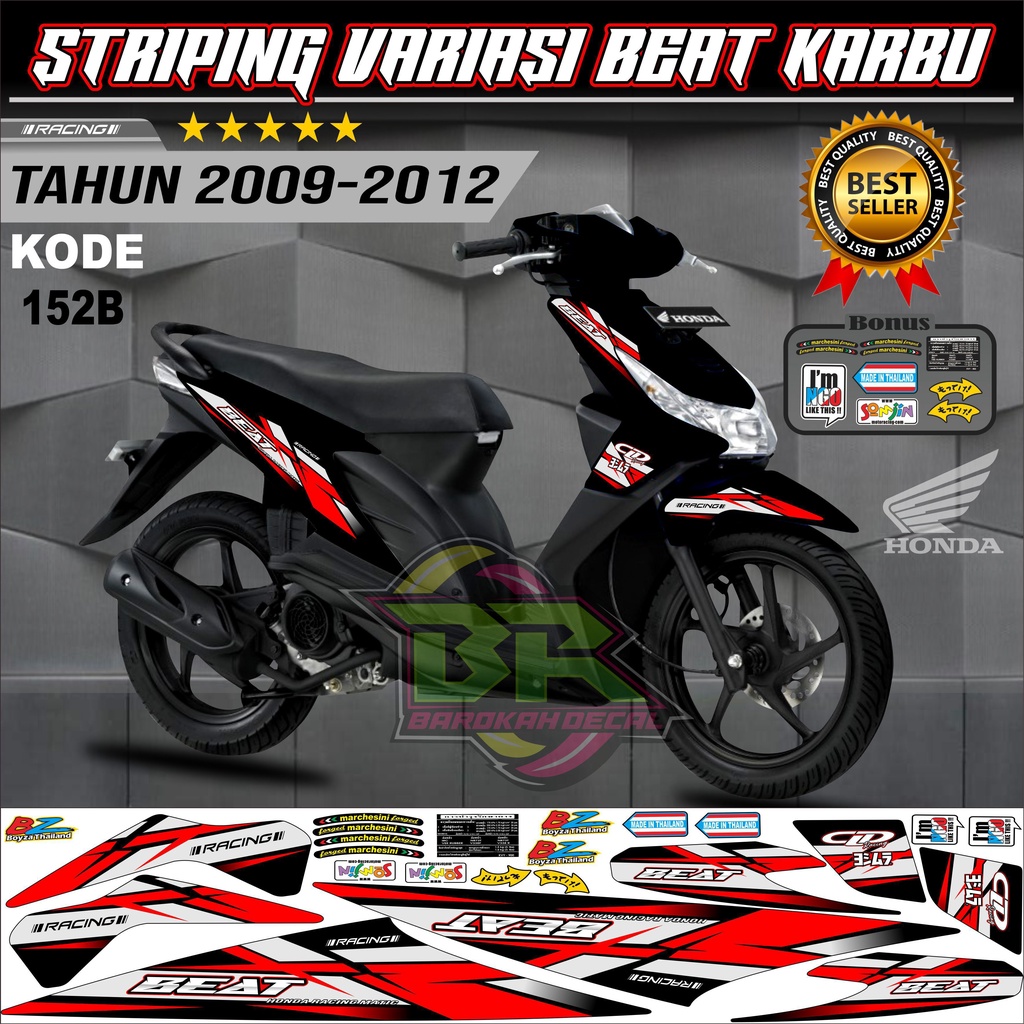 Striping Beat Karbu Stiker Lis Motor Beat Karbu kode 152