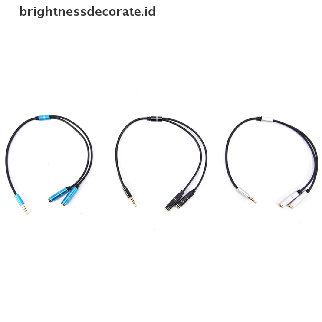 (birth) Adaptor splitter jack audio 3.5 mm + mic Untuk headphone