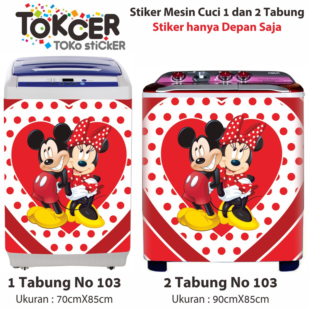 Stiker Mesin Cuci 1 dan 2 Tabung Miki dan Mini