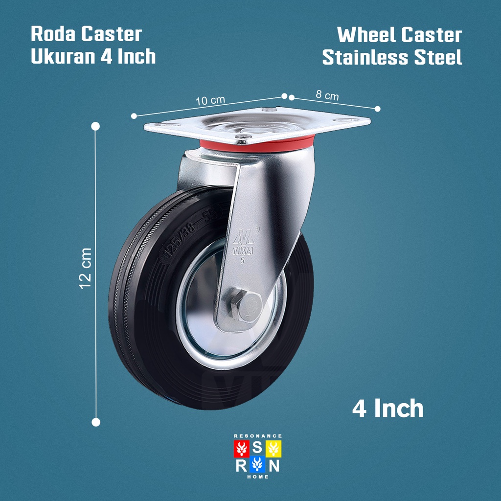 Roda Pagar Gerobak 4 Inch 100mm Resonance Home