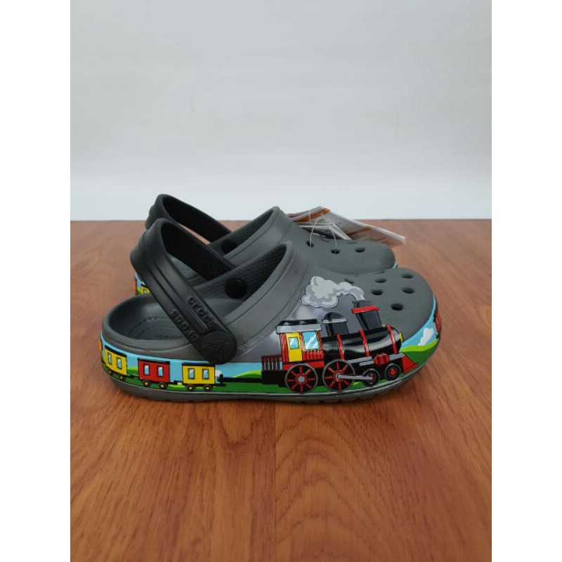SANDAL ANAK CROCS FUN LAB GALATIC, TRAIN, EXCAVATOR TRAKTOR CLOG KIDS and JUNIOR-TRAIN