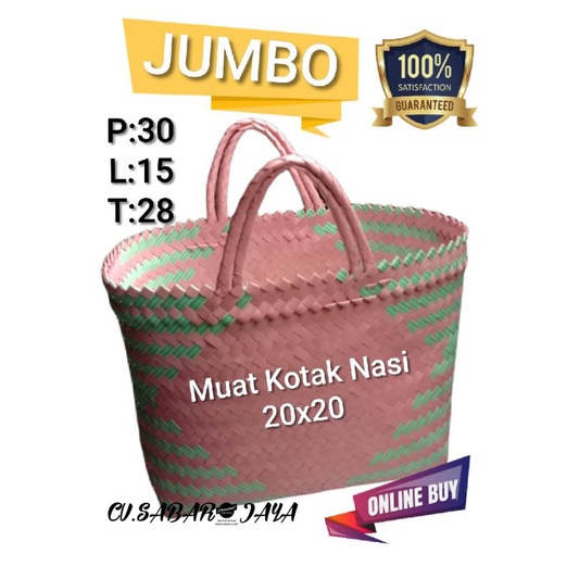 Jual Tas Anyaman Plastik Lurik Jumbo Untuk Belanja Pasar Berkat Souvenir Hampers Parcel Kotak 0307