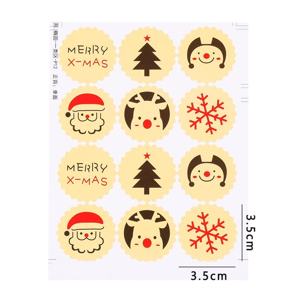 Stiker Segel Nanas Xmas Deer Snowflake Baking Seal Hadiah Diposting