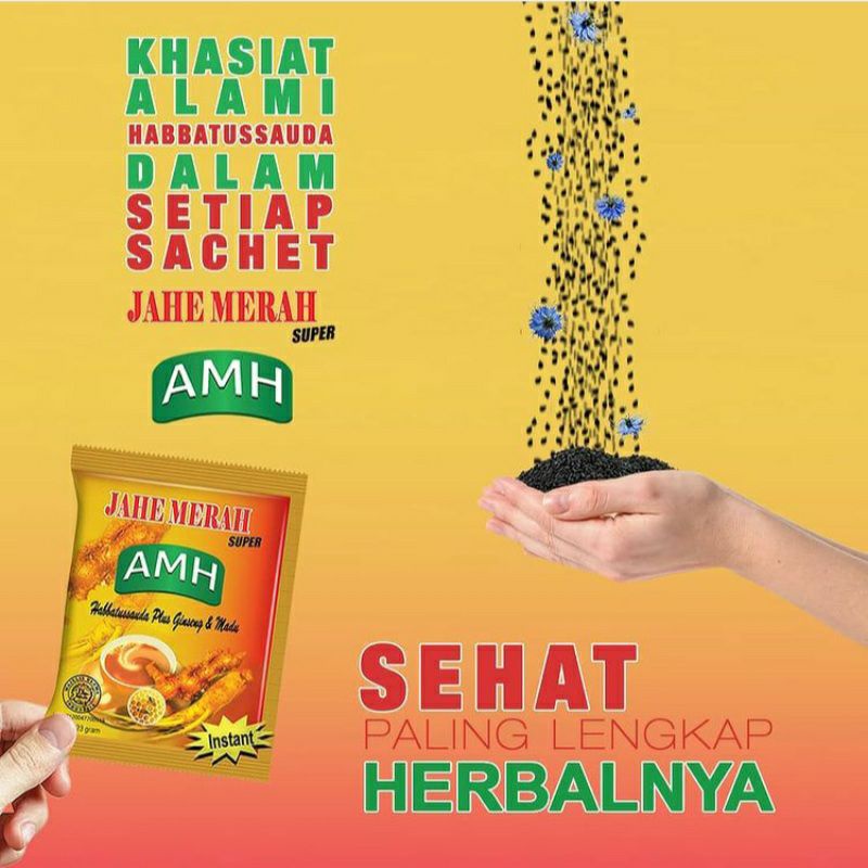 

(HAFIZSTORE) AMH JAHE MERAH dengan Habatussauda Minuman Herbal satuan / 1 lusin