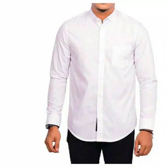 Kemeja lengan panjang polos formal bahan poplin 40s kahatex