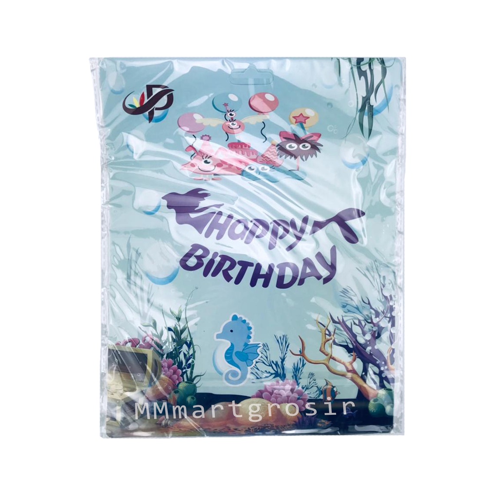 Banner Mermaid / Banner Happy Birthday / Hiasan ulang tahun / Polos
