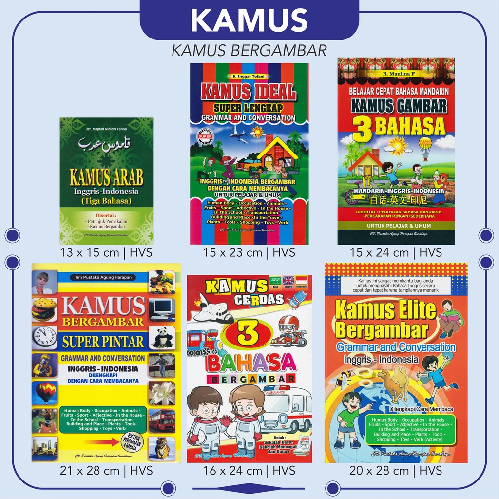 Kamus Bahsa Arab Mandarin Inggris - Kamus Gambar 3 Bahasa Untuk SD