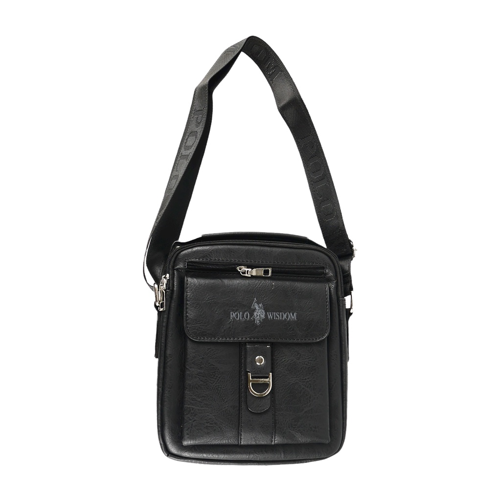 Tas Selempang Pria Polo Wisdom Bahan Kulit Sintetis yang Kuat! Tas Slempang atau Sling Bag Pria yang Cocok untuk digunakan kemana saja! 19805