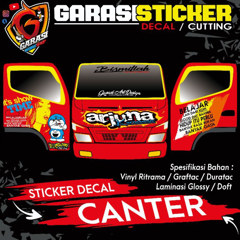 STIKER DECAL KABIN CANTER + REQUEST DESAIN