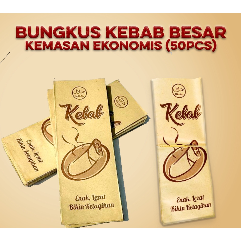 

Bungkus KEBAB SHAWARMA MEDIUM - BESAR Ekonomis 50 pcs