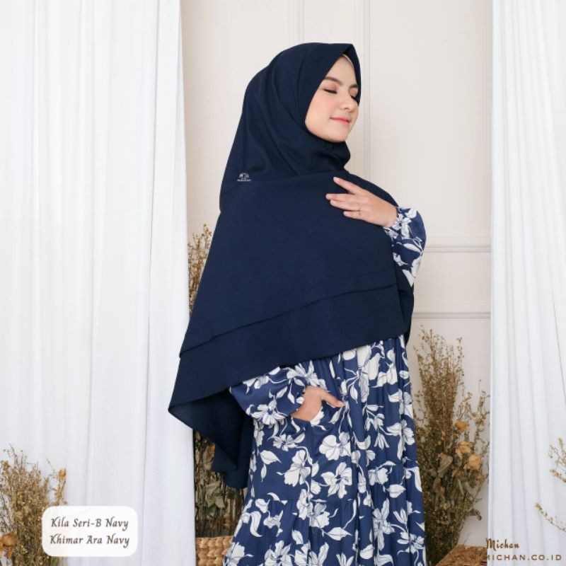 GAMIS DAILY KILLA BUNGA NAVY BY MICHAN