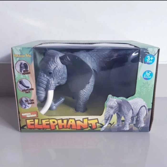 Promo Mainan Gajah Bisa Jalan & Suara - Mainan Miniatur Hewan Gajah Besar Terlaris