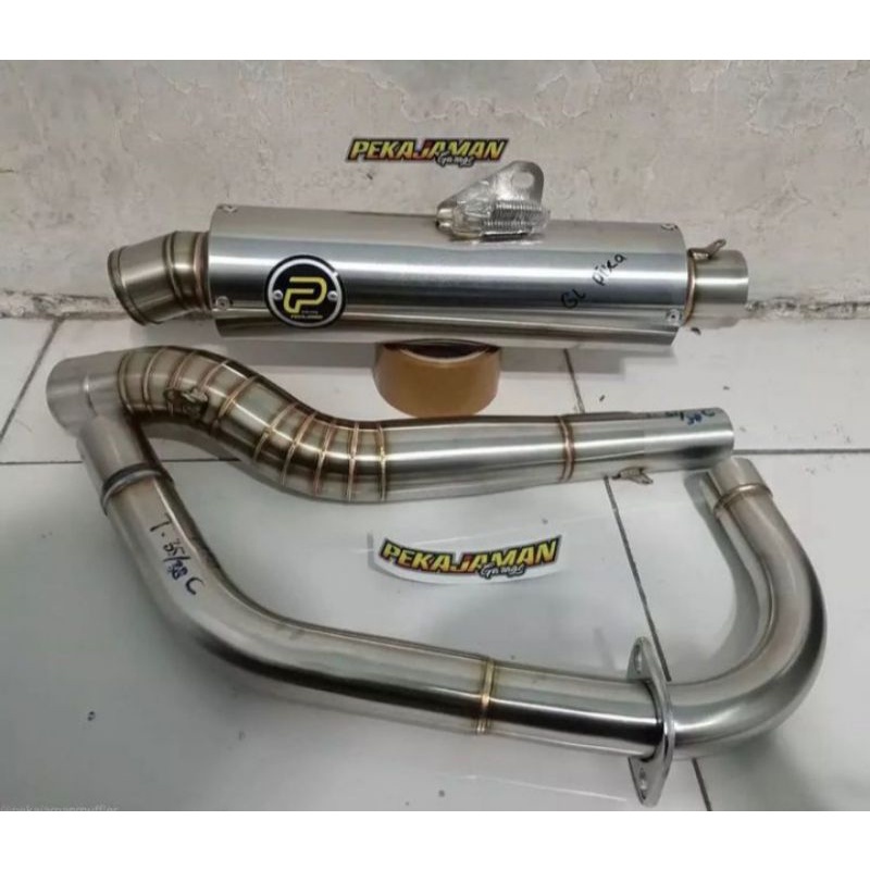 Knalpot Pekajaman Muffler Original Jogja CB MP TIGER GL GL100 Bulat Stainless Original Racing Jogja 