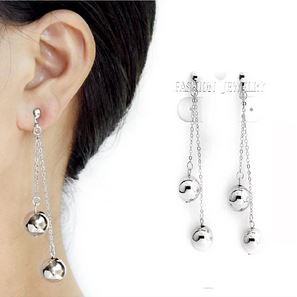 Anting Korea Fashion Import Simple SIlver Gold Beads