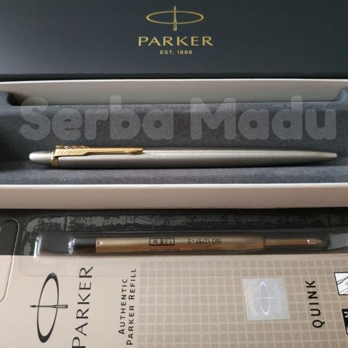 

Paket 1 Klik: 1pcs Parker Jotter SS GT Ballpoint+1pcs Refill Ballpoint