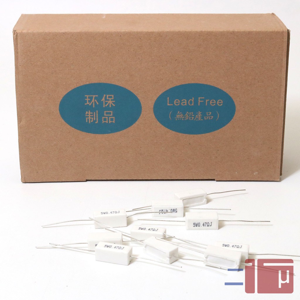 Resistor Kapur 0.47R 0.47 Ohm 5W Taiwan Kaki Tembaga