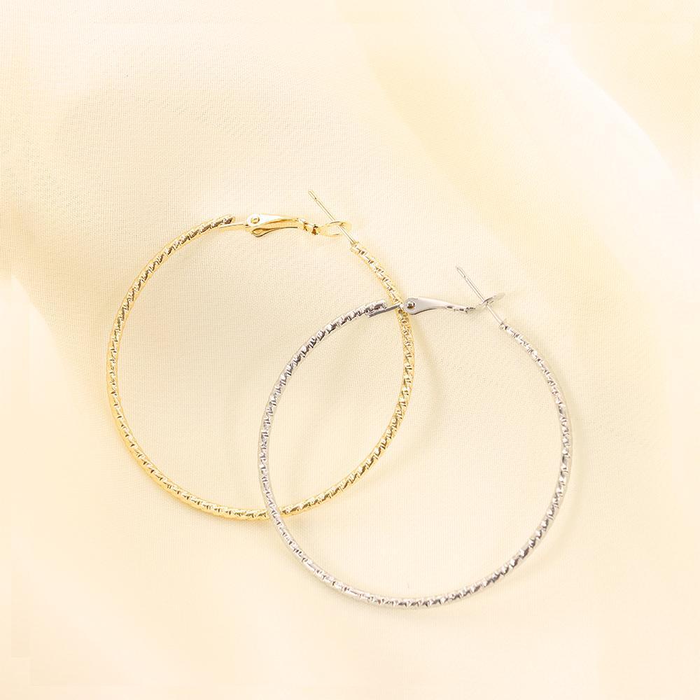 Top Round Hoop Earrings Wanita Pesta Pernikahan Pertunangan Lingkaran Besar Elegan Cantik Kristal