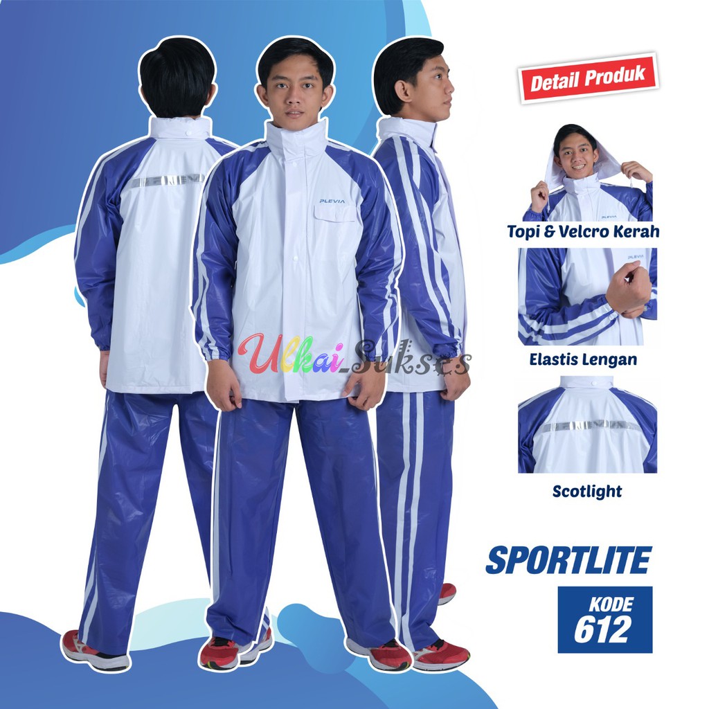 Plevia Jas Hujan Setelan Plevia Jaket Celana Sportlite 612 -Mantel Ujan Raincoat Pria Wanita Murah