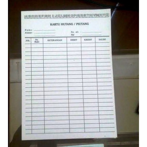 

(TERLARIS) Kartu Hutang Piutang Kecil