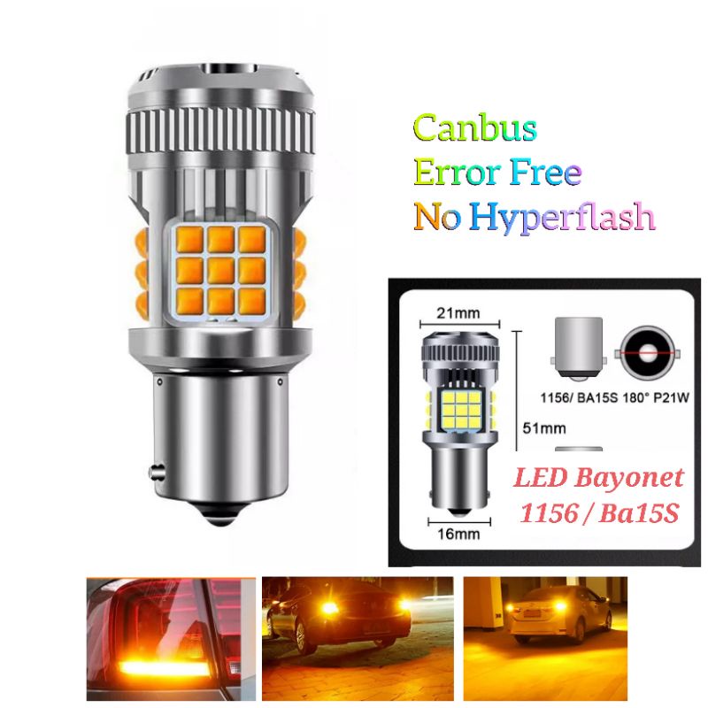 Lampu LED Canbus 1156 bayonet free error sen mobil kedip sein