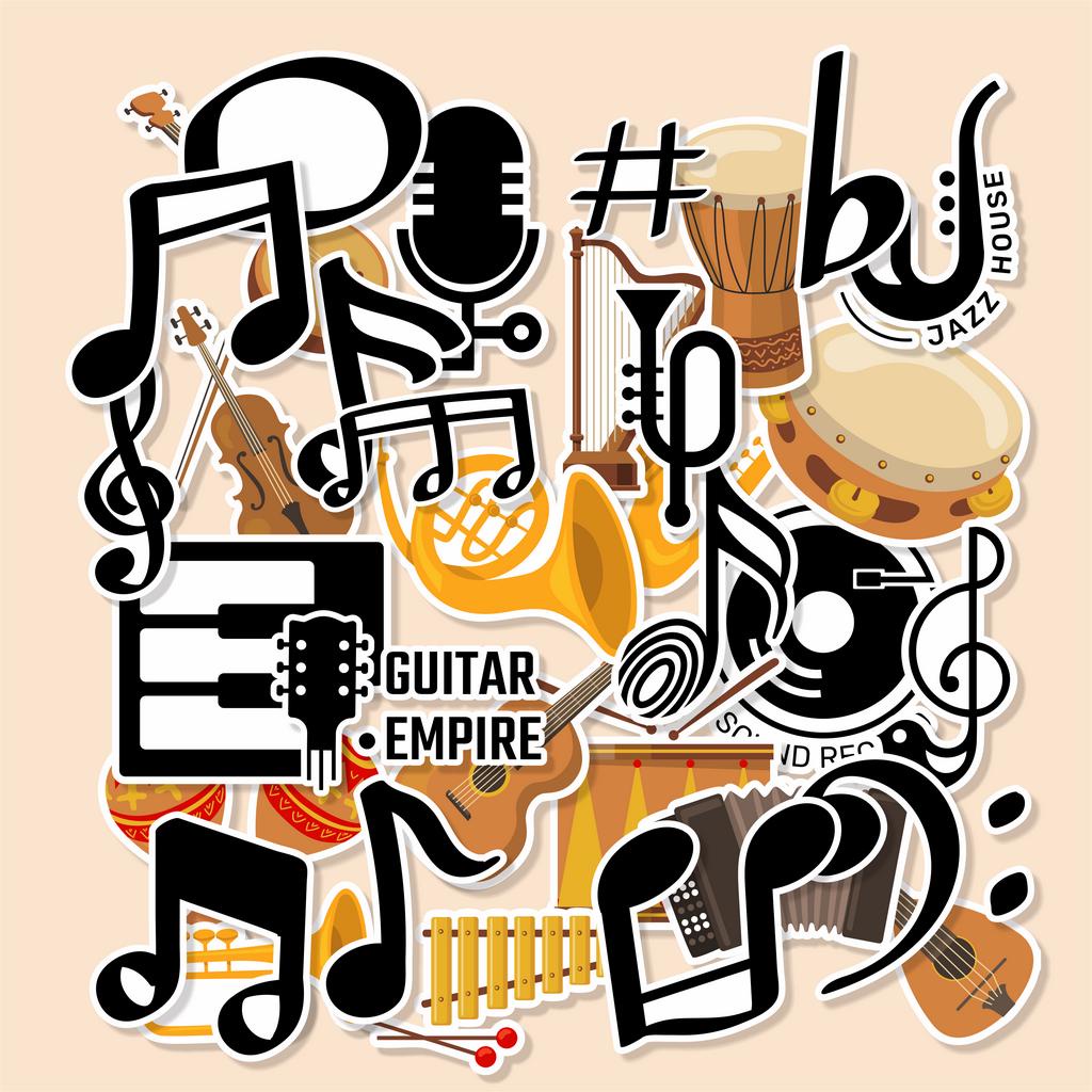 

( 50 pcs ) Random stiker satuan lucu murah tema MUSIK
