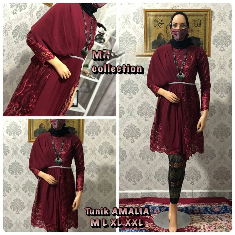 TERBARU - PROMO SET KEBAYA TUNIK AMALIA SELENDANG / KEBAYA OUTFIT KEKINIAN / KEBAYA KONDANGAN-3