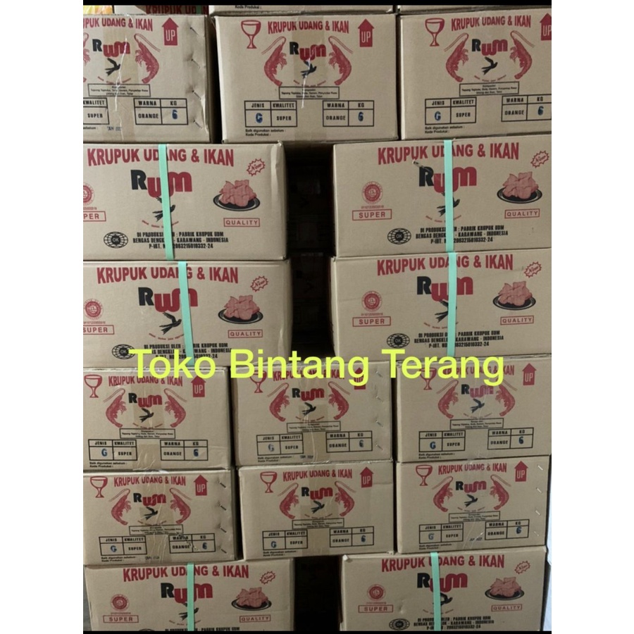 

Kerupuk Udang RWM Walet Gondang 1 Dus Karton 6 kg Kotak Besar utk Catering / Krupuk udang dan ikan RUM RWM GD 1 dus 6kg