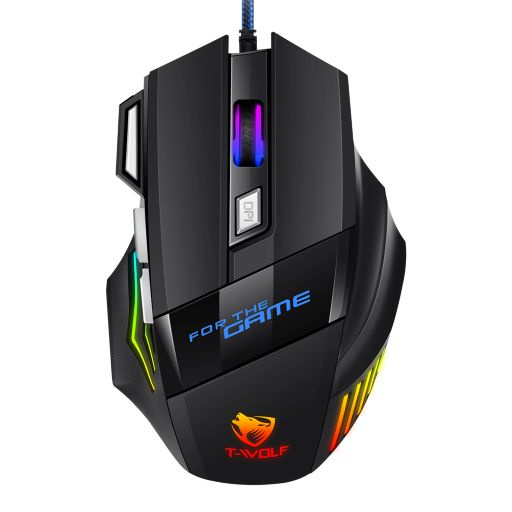 SKU-1274 MOUSE GAMING 7 BUTTONS T-WOLF M1 FOR GAME LED RGB TWOLF