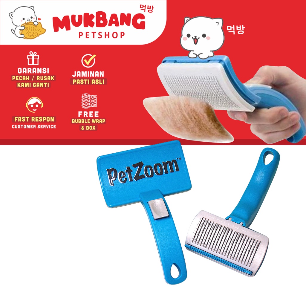 PetZoom Self Cleaning Grooming Brush / Pet Zoom Sisir Hewan Kucing &amp; Anjing