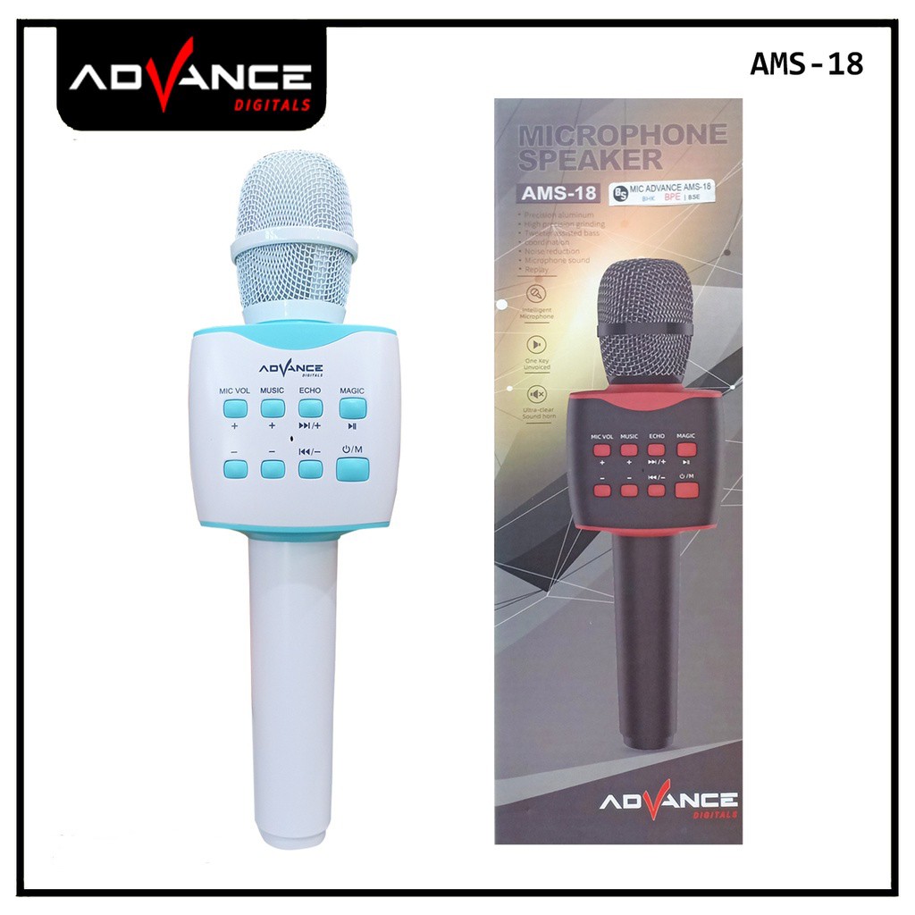 Advance Microphone AMS-18 Speaker Bluetooth Mic Karaoke