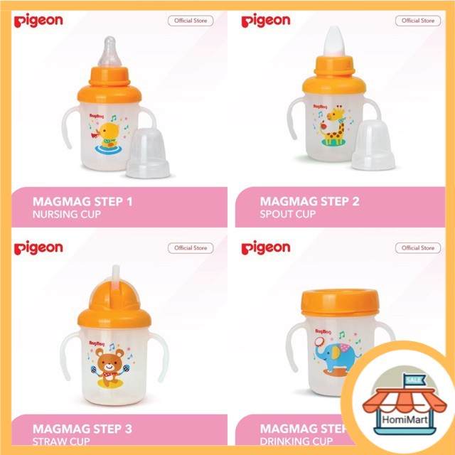 homimart I PIGEON Training Mag Mag Drinking Cup / Gelas Minum Anak Bayi Step 1 / Step 2 / Step 3 / Step 4