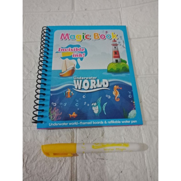 LYSASHOP - MAGIC WATER BOOK / BUKU AJAIB MEWARNAI ANAK GAMBAR MAINAN EDUKASI ANAK-UnderWaterWorld