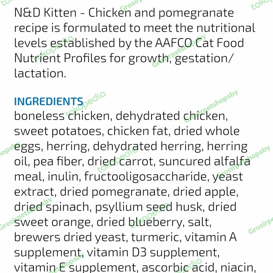 Farmina N&amp;D Kitten Chicken &amp; Pomegranate 500gr Grainfree N&amp;D Catfood