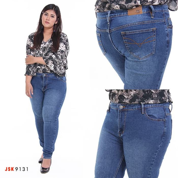 Stok Ready BIG SIZE  Celana Panjang Skinny Jeans Wanita Jumbo  JSK 9131  Berkualitas