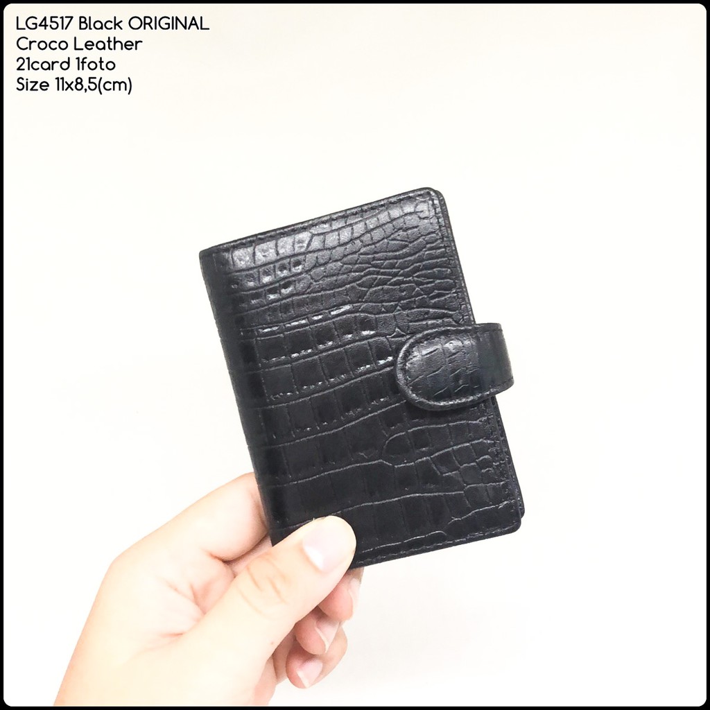 dompet kulit kartu croco lombardi original 4517 black dompet kartu kulit asli