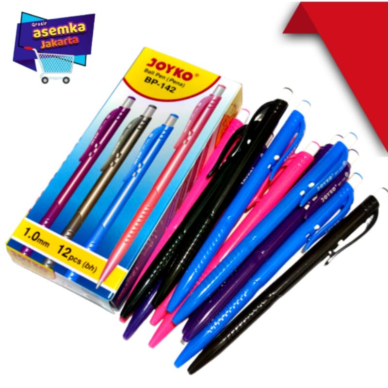 Bolpen Pulpen Pena Joyko BP-142 1.0 mm 1 Box 12 Pcs