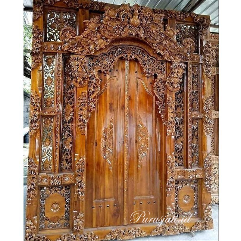 furniture gebyok ukir kayu jati motif bali