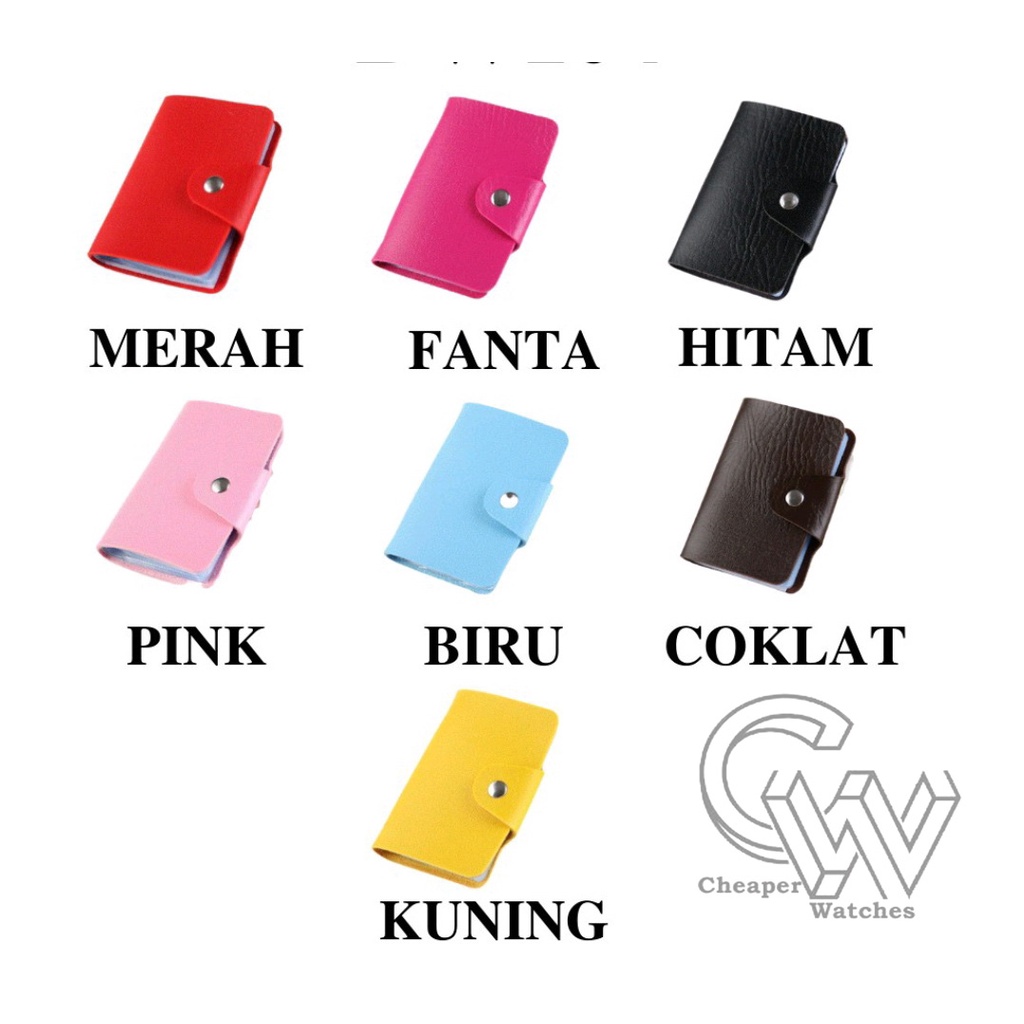 Cheaper-Dompet Kartu 24 Slot Card Holder Dompet Polos Bahan Kulit Sovenir