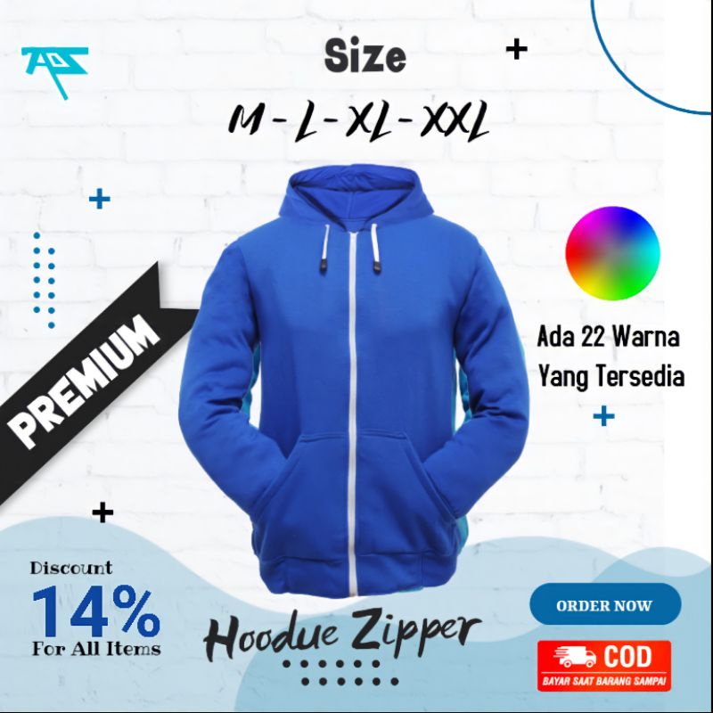 Hoodie Oversize Pria Wanita Polos Couple Pasangan Zipper Tebal Murah Jumbo XXL Kekinian