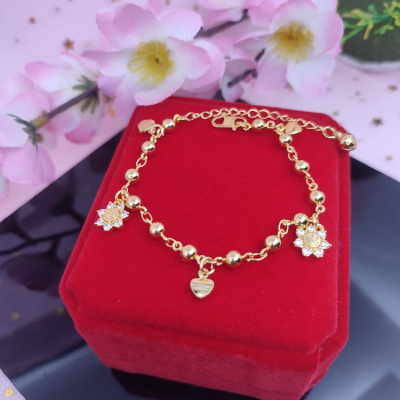 Gelang gold xuping model bulat matahari emas