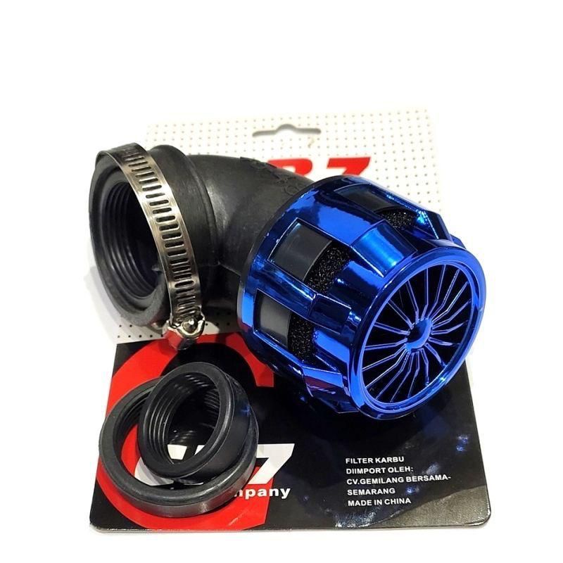 FILTER KARBU NEW [model TURBIN PESAWAT] Racing VARIASI filter karbu  asl  power jet PE dan PWK saringan udara universal/BIRU