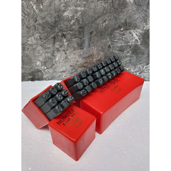 mata ketok 6 mm huruf dan angka - mata ketok set 6mm