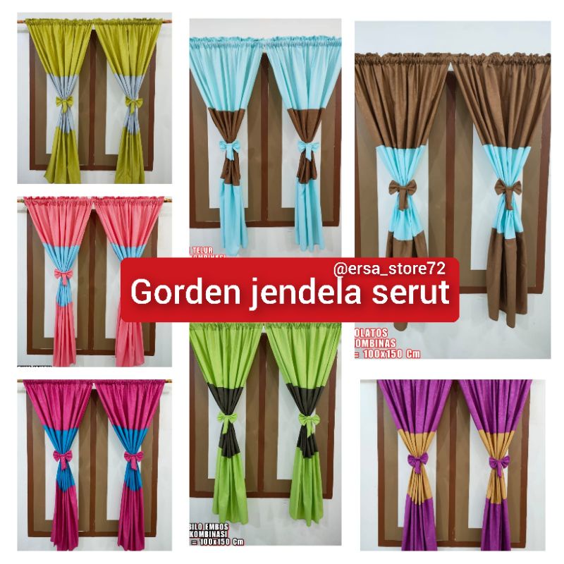 (GJS) GORDEN TALI PITA SERUT SUSUN MINIMALIS UNTUK JENDELA BISA COD MOTIF / WARNA EMBOS / POLOS HIJA