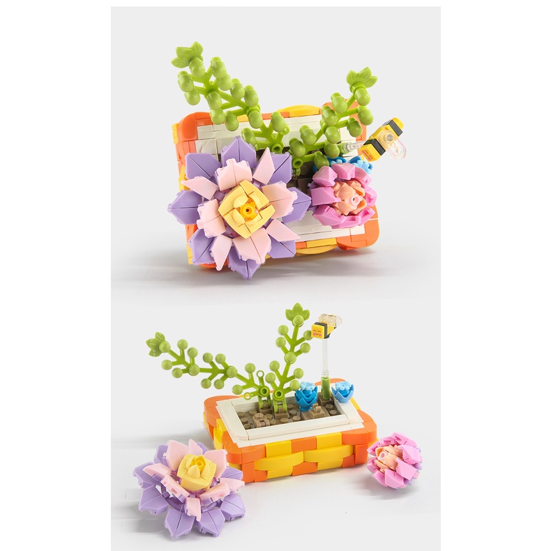 Lego Mainan Balok Bangunan Partikel Kecil diy Bentuk Pot Bunga