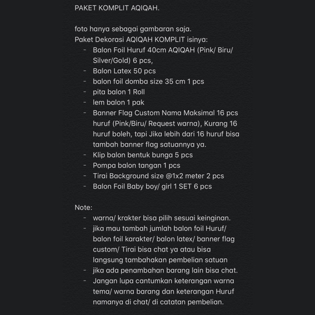 Paket Dekorasi AQIQAH KOMPLIT - Paket Aqiqah - dekorasi Tasyakuran aqiqah baby boy girl bayi-6
